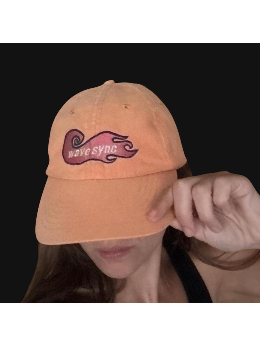 Wave Sync Peach Dad Hat Y2K Surf Skater Baseball Cap